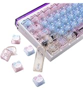 JSJT PC Translucent Keycaps Mao + Moa Profile Transparent Keycaps 75 Keys Suitable for Cherry Mx ...