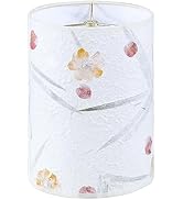 Aspen Creative 31319 Drum Shape Spider Construction Lamp Shade in Off White Petal Paper, (8" x 8"...
