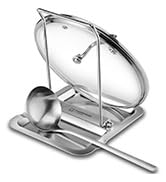 Foldable Stainless Steel Pot Lid Rest, Ladle Holder, Multifunctional Kitchen Organizer Stand