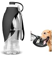 TIOVERY Dog Water Bottle, Portable Pet Water Dispenser Feeder Leak Proof with Drinking Cup Dish B...