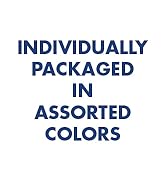 Individually packaged in assorted colors