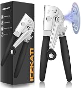 Commercial Can Opener, ICEKATI Can Opener Manual Heavy Duty Easy for Big Cans with Magnet, Foldin...