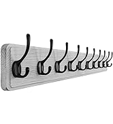 SKOLOO Rustic Large Wall Mounted Coat Rack: 38.6'' Long Coat Rack for Wall,16'' Hole to Hole, Pin...