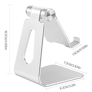 Silver Foldable Aluminum Alloy Cell Phone Holder