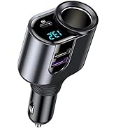 LIHAN USB C Car Charger, 12V/24V Cigarette Lighter Socket Splitter with 3 USB Ports, PD 30W Fast ...