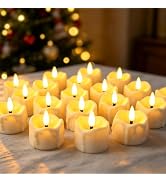 Yakpo 48 Pack LED Timer Tea Lights Battery Operated, Flameless Flickering Timer Votive Candle Lig...