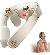 SKG PS700 Neck Massager with Heat and Sound Relax, Deep Tissue Relief 360° Bionic Kneading, Red L...