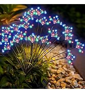 Slyuexu Solar Garden Lights 2 Pack Waterproof Swaying Starburst Light Solar Outdoor Lights for Ya...
