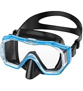 WSTOO Adults Swim Goggles with Nose Cover,HD 3-Window Wide Vision Lens Snorkel Diving Swimming Ma...