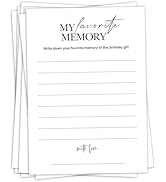 Birthday Party Games, My Favorite Memory, 25 Pcs Card Set for Guests, Fun Birthday Game for Teen ...