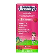 Children's Benadryl provides allergy relief in a Cherry flavored liquid