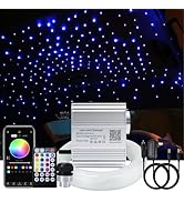 AKEPO 10W Car Home Use APP+Twinkle+Music Fiber Optic Lights kit for Star Ceiling Sky Light, RGBW ...