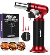 Semlos Butane Torch with Fuel Gauge, Refillable Kitchen Torch Lighter with Safety Lock and Adjust...