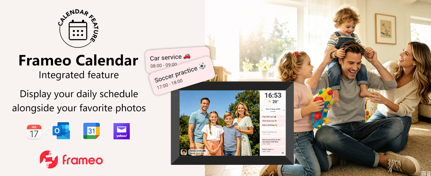 FRAMEO 10.1 Inch Smart WiFi Digital Photo Frame Digital Picture Frame Digital Calendar