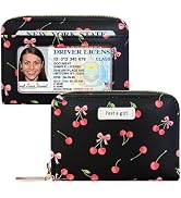 Sunwel Fashion Credit Card Holder for Women Small Accordion Card Cases with ID Window (PINK CHERRY)