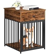 HOOBRO Dog Crate Furniture, Wooden Dog House, Decorative Dog Kennel with Drawer, Indoor Pet Crate...