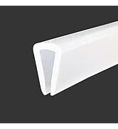 Clear Rubber Edge Trim,U Channel Silicone Rubber Edge Trim, 3/16" Slot, Fit for 5/32"-7/32", Whit...