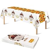 OHOME 3 Pack Thanksgiving Tablecloth Disposable - Fall Thanksgiving Party Supplies Disposable Pla...