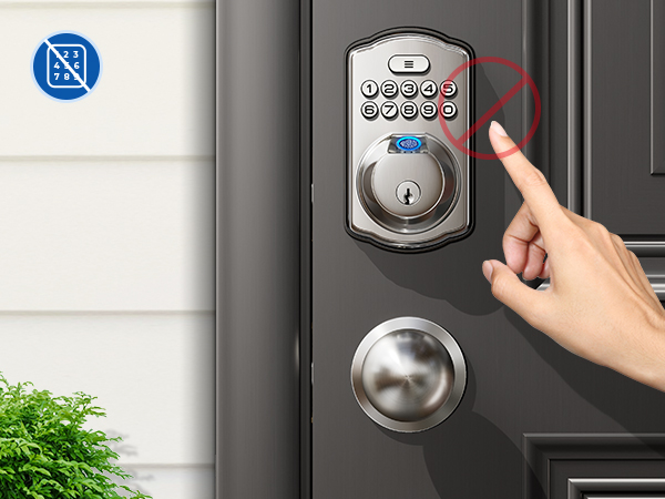 keyless entry door lock with handle Wrong code lockout Protecting family safety