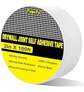 TygoTy Drywall Joint Mesh Tape 2“×180 Ft,Strong Self-Adhesive 100% Fiberglass Drywall Repair Tape...