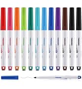 TWOHANDS Magnetic Dry Erase Markers,1mm Fine Tip,11 Colors,12 Count | Fine Point,Low Odor,Thin Wh...