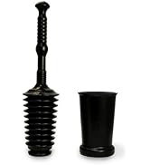Master Plunger MP500-3TB Heavy Duty Bathroom Toilet Plunger Kit with Tall Bucket. Equipped with A...