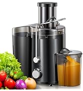 Juicer Machine, 800W Centrifugal Juicer Extractor with Wide Mouth 3” Feed Chute for Fruit Vegetab...
