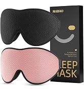 MABAO 2 Packs Sleep Mask for Side Sleeper, Eye Mask for Sleeping Women Men, 3D Contoured Cup No E...