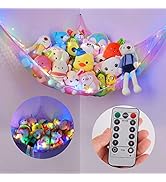 Basumee Stuffed Animal Net or Hammock with LED Light Hanging Toy Net Hammock for Stuffed Animals ...