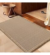 IM HOME Waffle Bath Mat Beige 36"x24", Boho Woven Modern Bath Mat Rugs, Absorbent Non Slip Bathro...