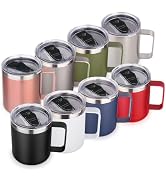 Volhoply 14oz Insulated Stainless Steel Coffee Mug with Lid Bulk 8 Pack,Double Wall Vacuum Travel...