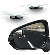 LivTee Blind Spot Car Mirror,Asymmetric Fan Shaped HD Glass Frameless Convex Rear View Mirror wit...