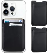 Fulgamo 2Pack Phone Wallet Stick on, Card Holder for Back of Phone Case, Leather Credit Card Hold...
