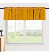 Pickluc Blackout Valance Curtains 18 Inches Long, Short Curtains with Rod Pocket for Kitchen Wind...