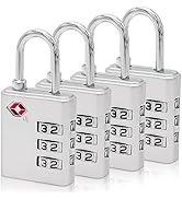 TSA Luggage Locks, (4 Pack) Combination Suitcase Lock with Alloy Body for Travel Bag, Suit Case, ...