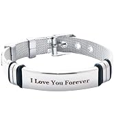 Zirloy Bracelets for Men, 316L Stainless Steel Adjustable Men's Bracelet, Personalized Bracelet G...