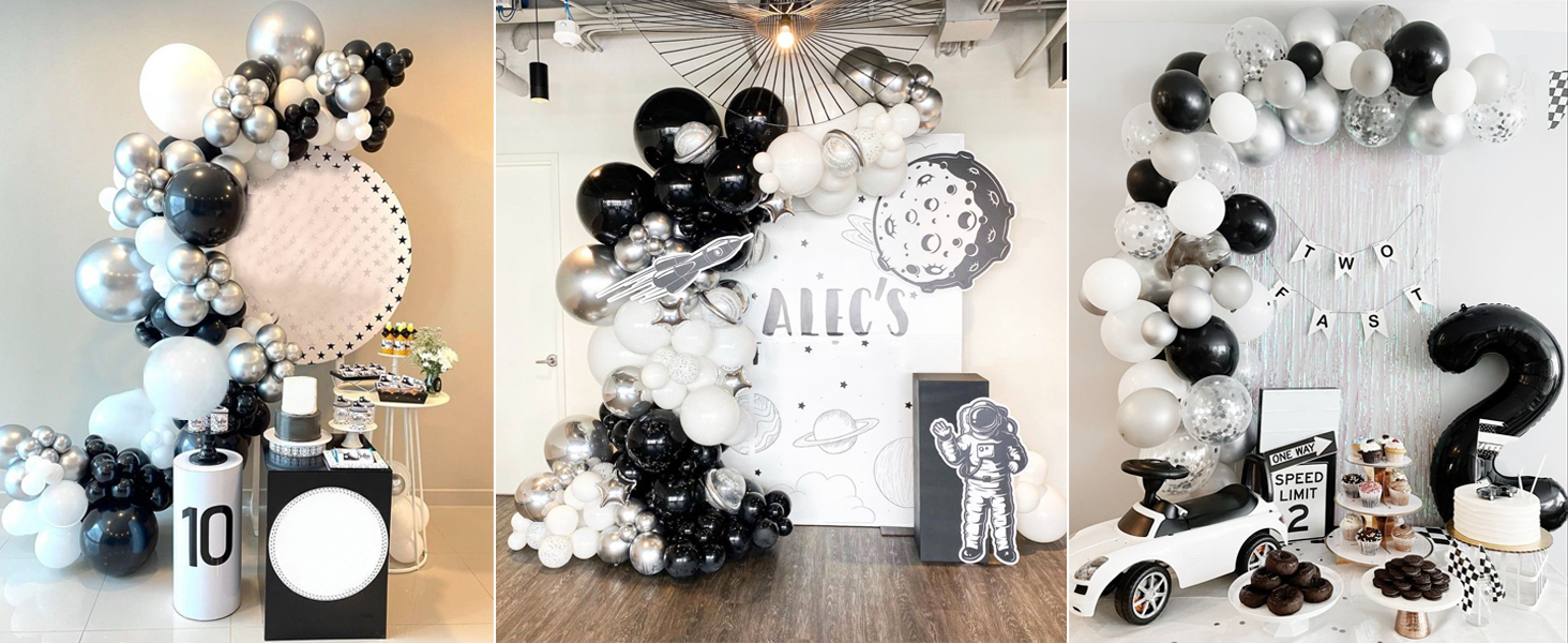 black silver themed party