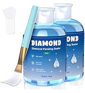 GHHKUD Diamond Painting Sealer 300ML with 2 Brushes, DIY 2Pack Diamond Art Sealer Glue, 5D Diamon...