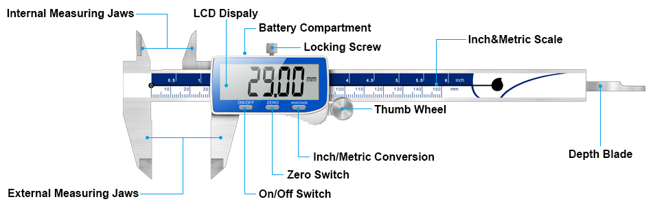 digital caliper measuring tool