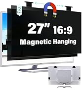 2 Pack Magnetic Computer Screen Privacy Shield 27 Inch 16:9 Hanging Monitor Anti-glare & Privacy ...