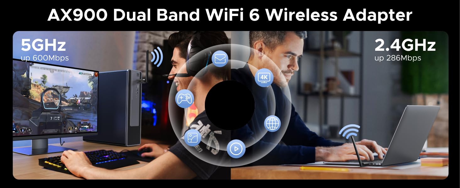 usb wifi adapter dual-band laptop wide range windows internet adaptor wlan adapter bluetooth