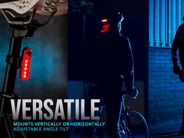Kit-R1 rear bike light, compact design, USB rechargeable, red LED light