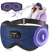 TOPOINT Sleep Mask, Sleep Headphones Wireless Bluetooth with White Noise, 3D Eye Mask 100% Light ...