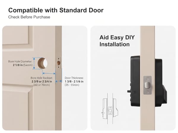 Fits most standard doors for easy DIY installation. Check dimensions before purchase.