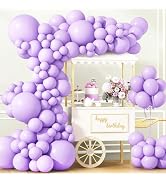 ZJHAI 150pcs Pastel Purple Balloon Different Sizes 18 12 10 5 Inches Light Lavender Purple Balloo...