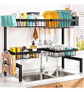 NestOrganix Over The Sink Dish Drying Rack, Dish Drying Rack for Kitchen | 4 Baskets Extendable L...