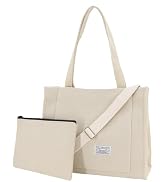 UERRUAM Tote Bag for Women,Lightweight Corduroy Tote Bag 2pcs,Shoulder Crossbody Bag for Work,Eve...
