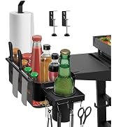 Griddle Caddy for Blackstone, Goldusk 6-in-1 BBQ Caddy with Cup Holder/Probe Holes/Utensil Rack/P...