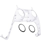 eXtremeRate Clear Decorative Trim Shell Compatible with p s 5 Controller, DIY Replacement Clip Sh...