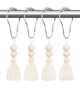 Boho Shower Curtain Hooks Rings Rustproof, CHICTIE Nautical Decorative Shower Curtain Rings with ...